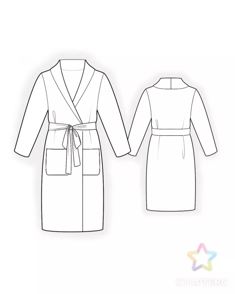 Выкройка: длинный халат арт. ВКК-946-1-ЛК0004124 - рис. 2