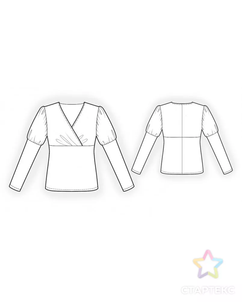Выкройка: трикотажная блузка арт. ВКК-223-1-ЛК0004132 - рис. 2