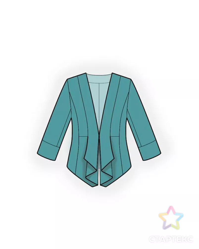 Выкройка: жакет с воланом по борту арт. ВКК-727-10-ЛК0004155 - рис. 1