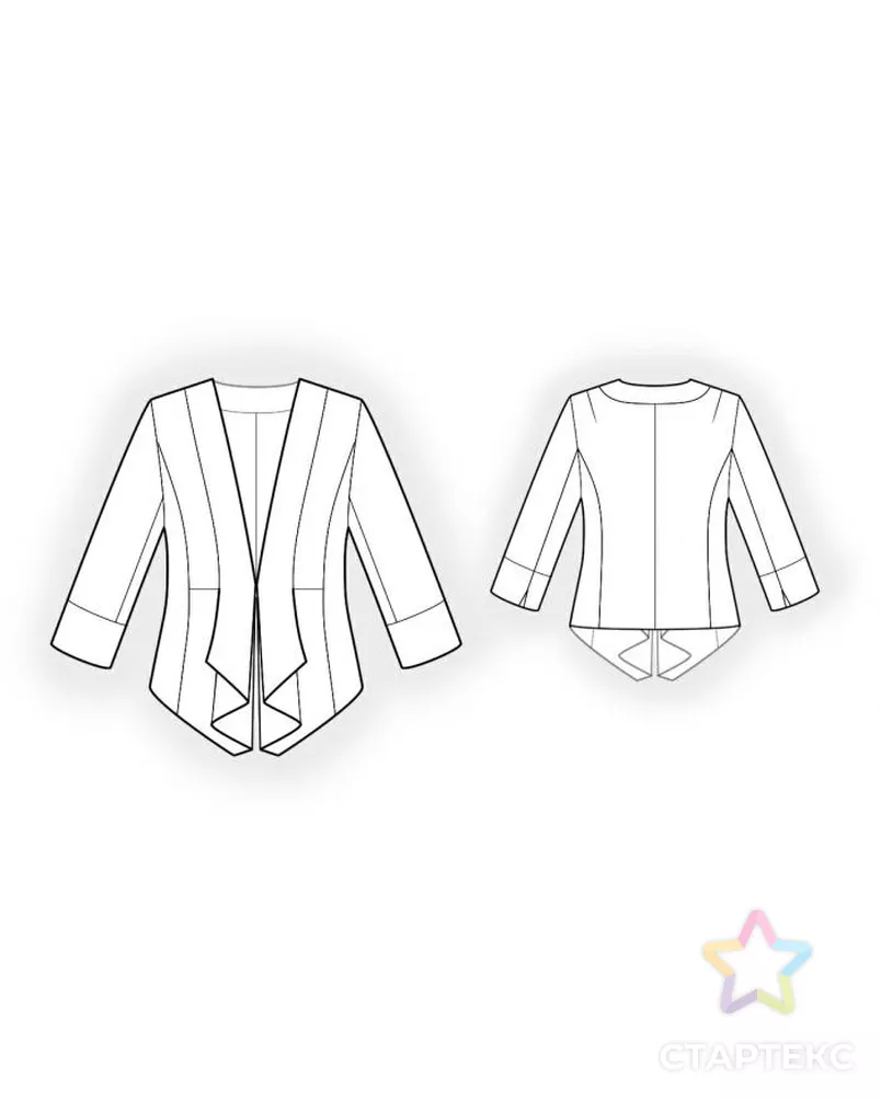 Выкройка: жакет с воланом по борту арт. ВКК-727-10-ЛК0004155 - рис. 2