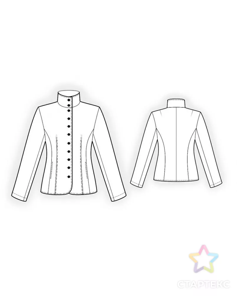 Выкройка: жакет милитари арт. ВКК-702-2-ЛК0004167 - рис. 2