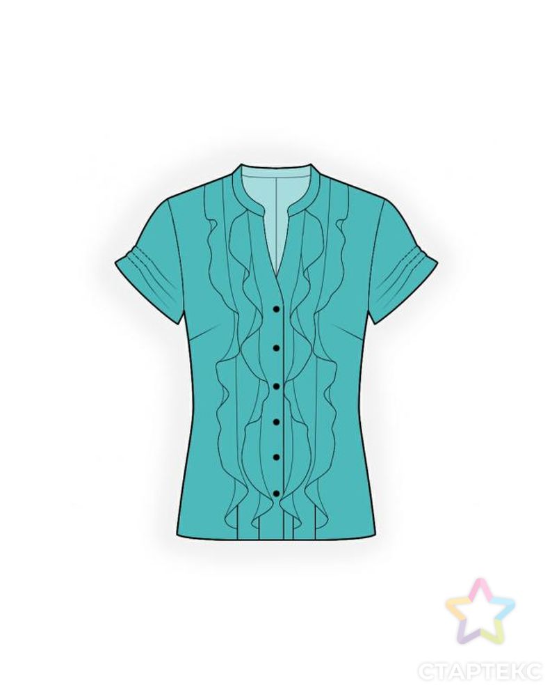 Выкройка: блузка с рюшами арт. ВКК-1420-1-ЛК0004196 1