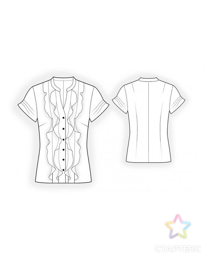 Выкройка: блузка с рюшами арт. ВКК-1420-1-ЛК0004196 2