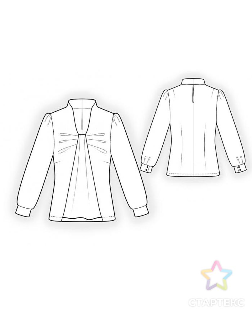 Выкройка: блуза с отлетным передом арт. ВКК-535-1-ЛК0004222 2