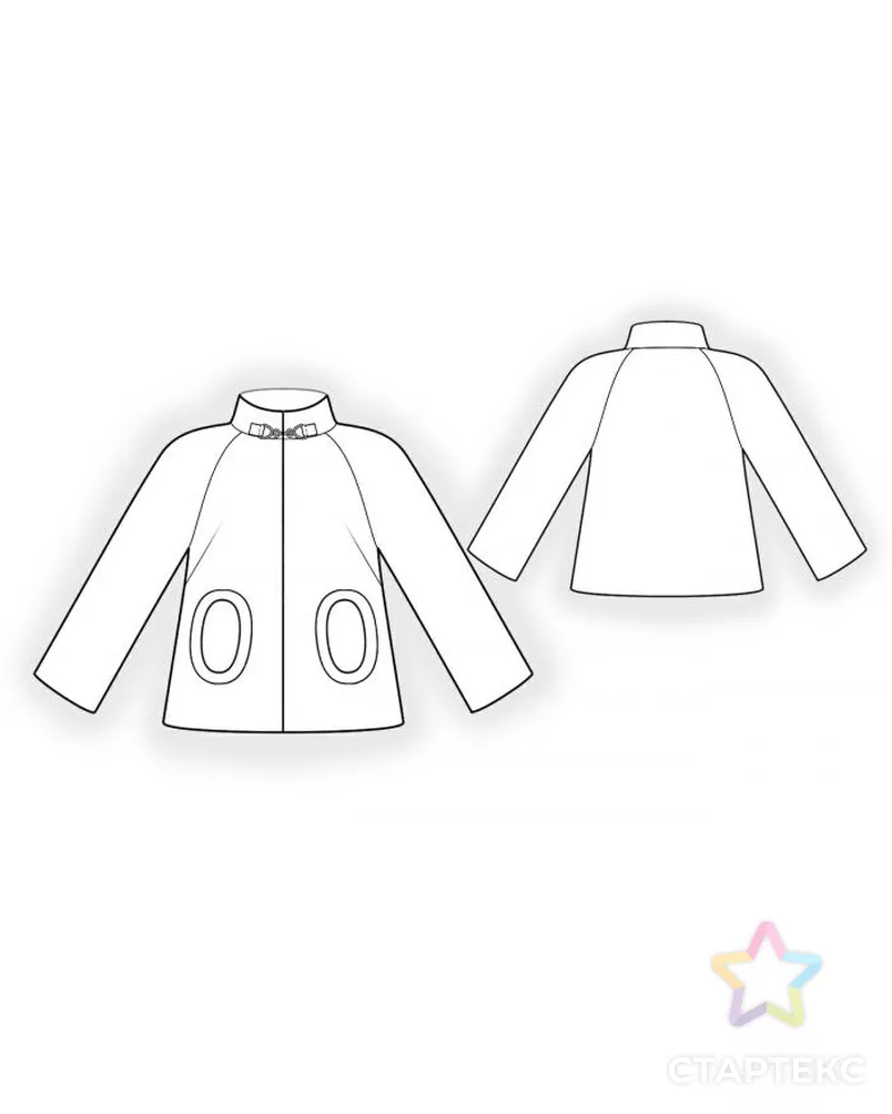 Выкройка: полупальто с круглыми карманами арт. ВКК-901-6-ЛК0004247 - рис. 2
