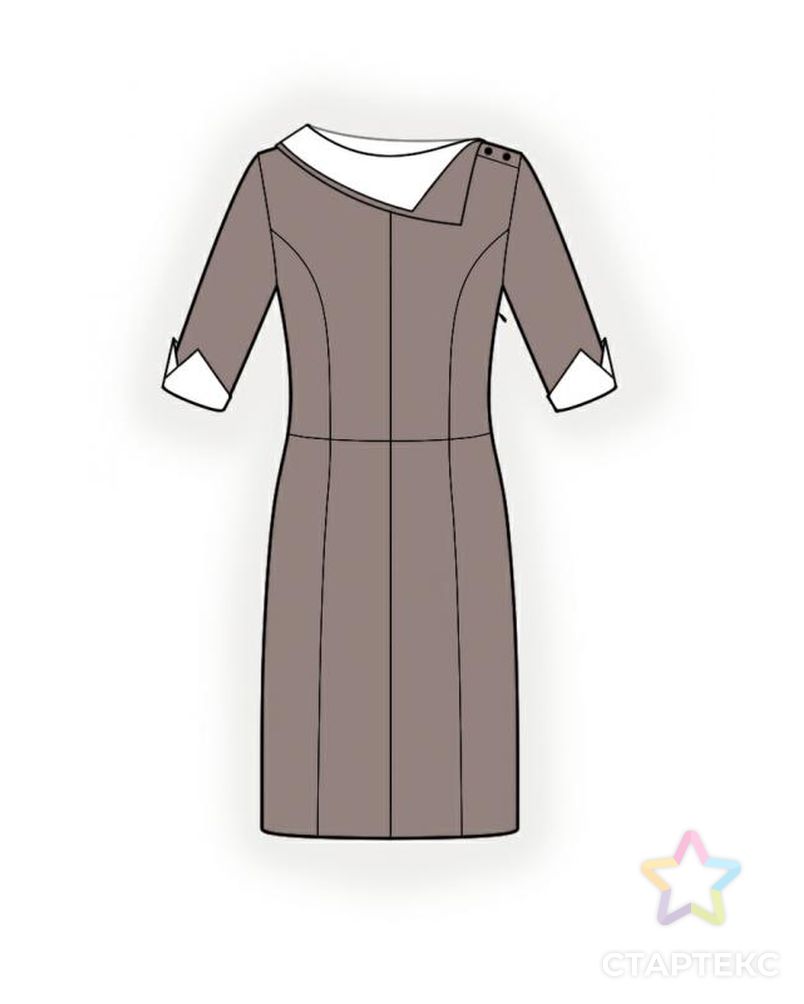 Выкройка: платье с воротником арт. ВКК-1249-1-ЛК0004251 1