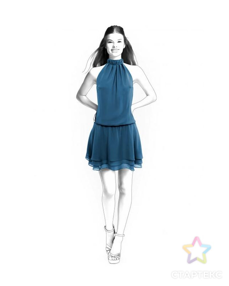Выкройка: платье с открытыми плечами арт. ВКК-1325-1-ЛК0004256 1