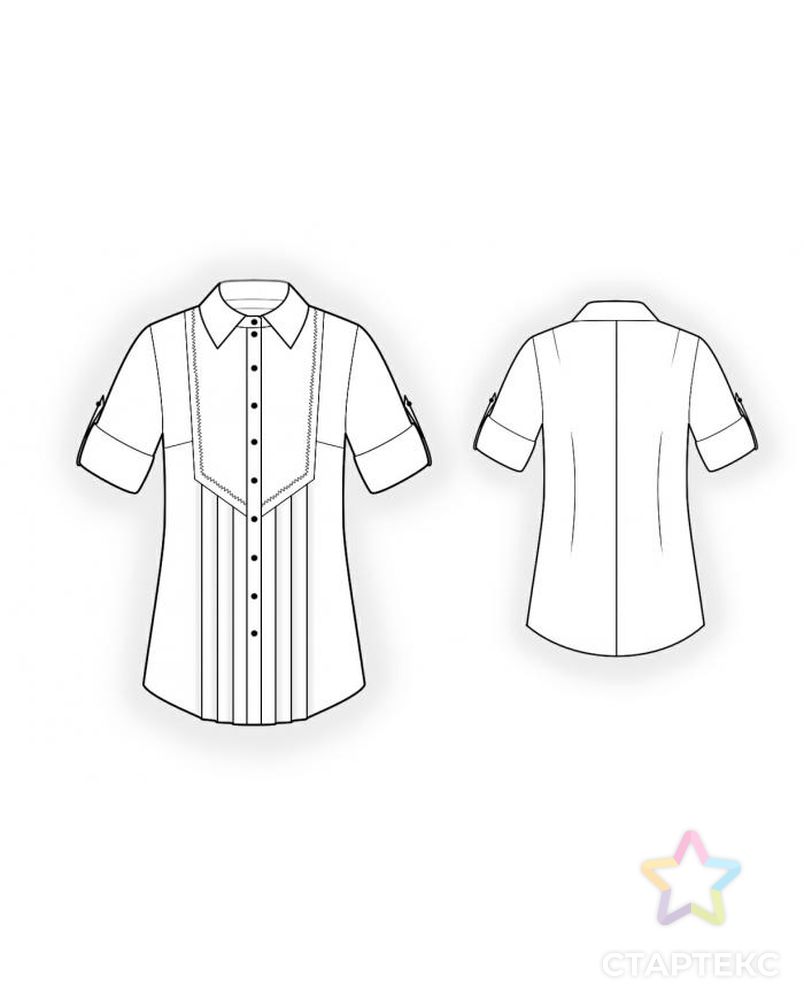 Выкройка: блузка-рубашка арт. ВКК-1143-9-ЛК0004269