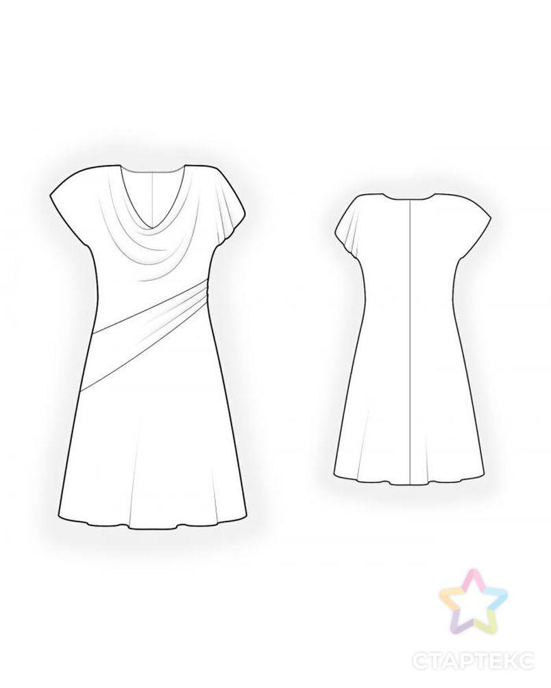Выкройка: платье со складками арт. ВКК-387-1-ЛК0004277