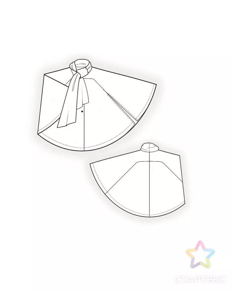 Выкройка: пончо с воротником-шарфом арт. ВКК-1507-9-ЛК0004280 - рис. 2