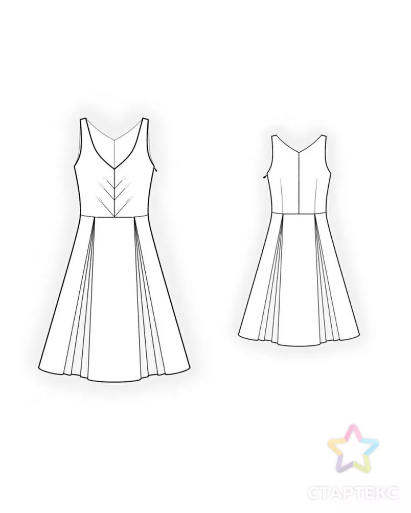 Выкройка: полосатое платье со складками арт. ВКК-456-10-ЛК0004282 - рис. 2