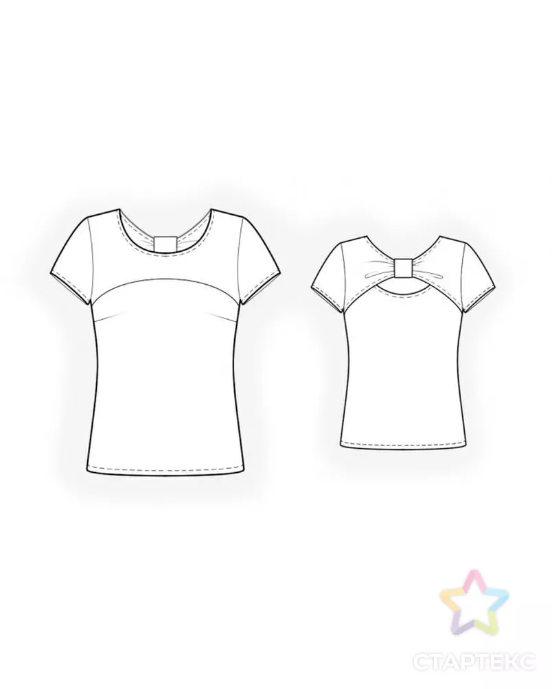 Выкройка: блузон с декоративной спинкой арт. ВКК-637-8-ЛК0004284 - рис. 2