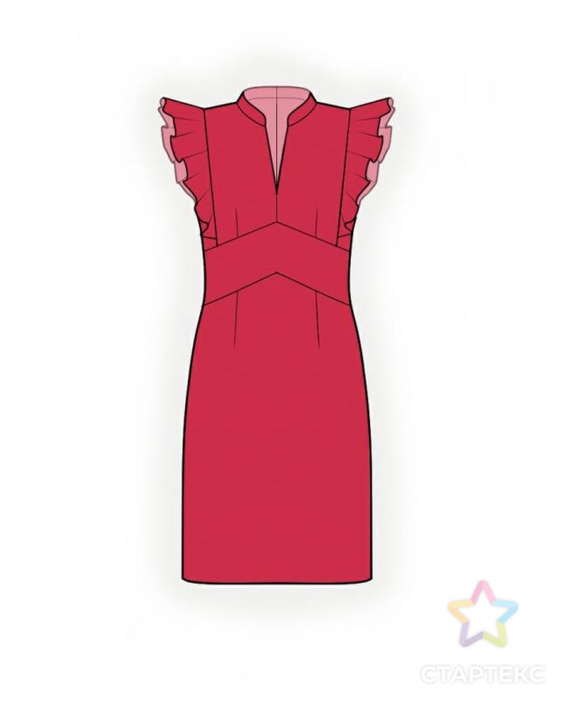 Выкройка: платье с воланами арт. ВКК-1192-2-ЛК0004300