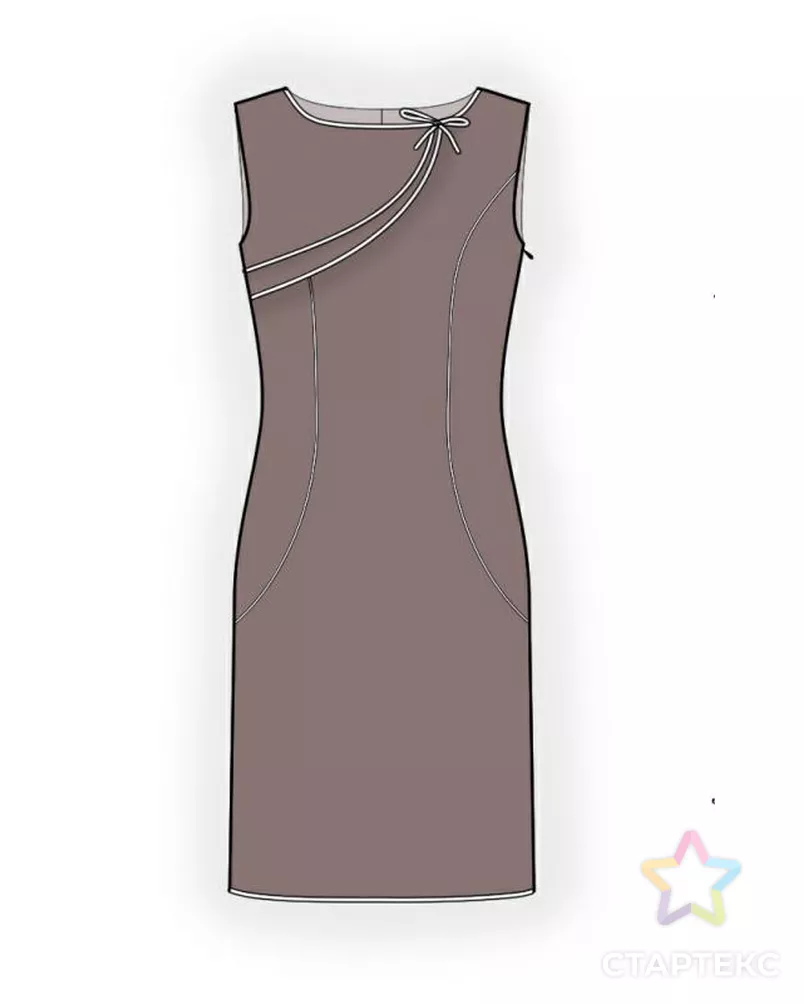 Выкройка: платье с отлетной кокеткой арт. ВКК-1032-12-ЛК0004311 - рис. 1