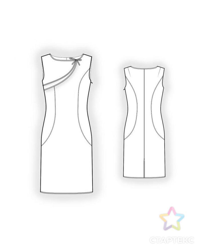 Выкройка: платье с отлетной кокеткой арт. ВКК-1032-1-ЛК0004311 2