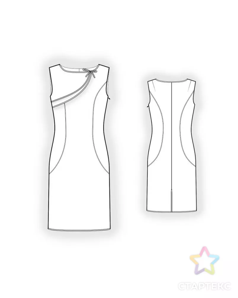 Выкройка: платье с отлетной кокеткой арт. ВКК-1032-12-ЛК0004311 - рис. 2
