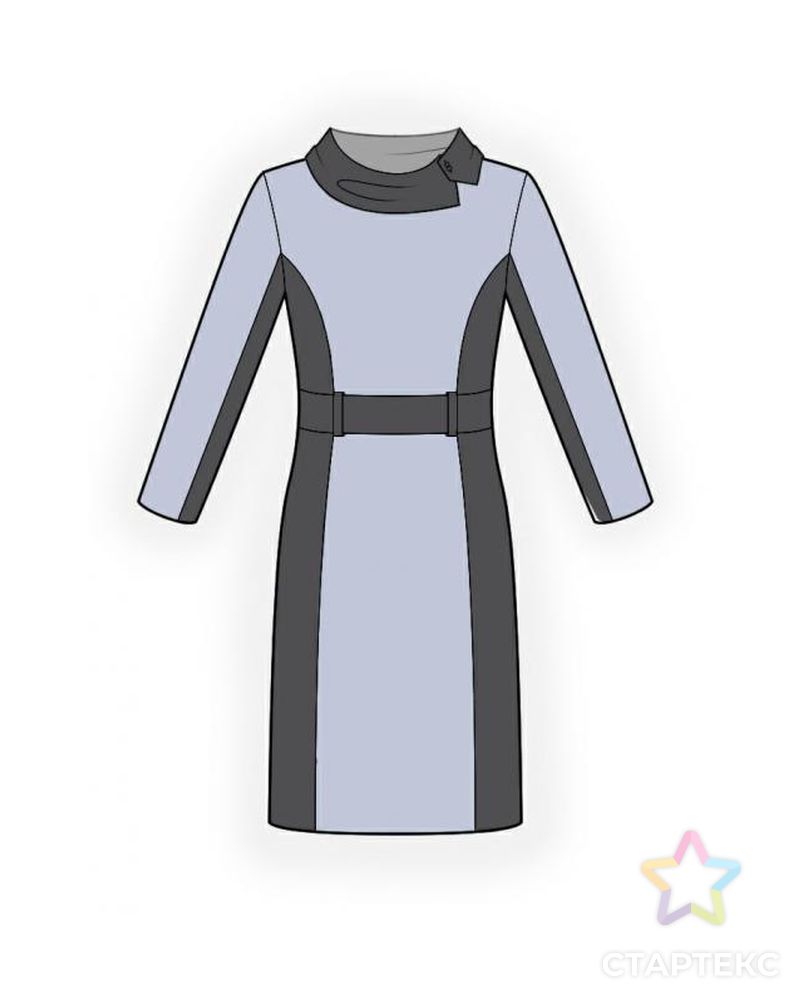 Выкройка: платье с поясом арт. ВКК-1393-1-ЛК0004323 1