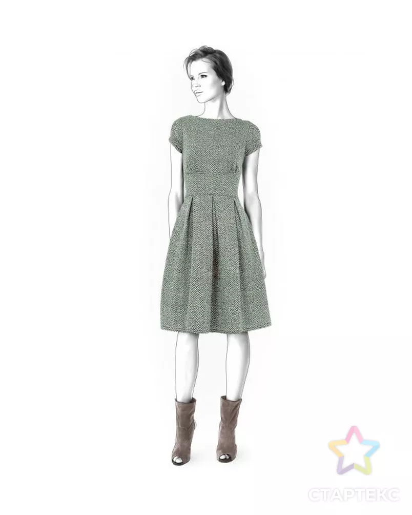 Выкройка: платье со складками арт. ВКК-195-7-ЛК0004324 - рис. 1