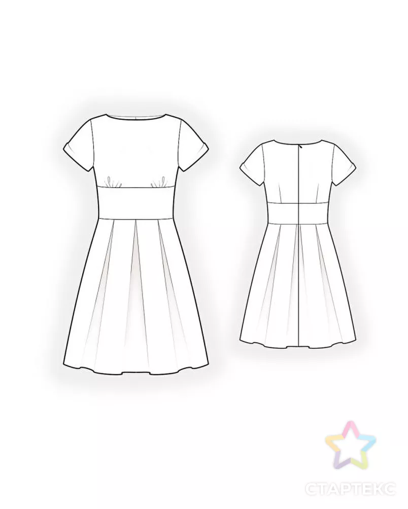 Выкройка: платье со складками арт. ВКК-195-7-ЛК0004324 - рис. 2