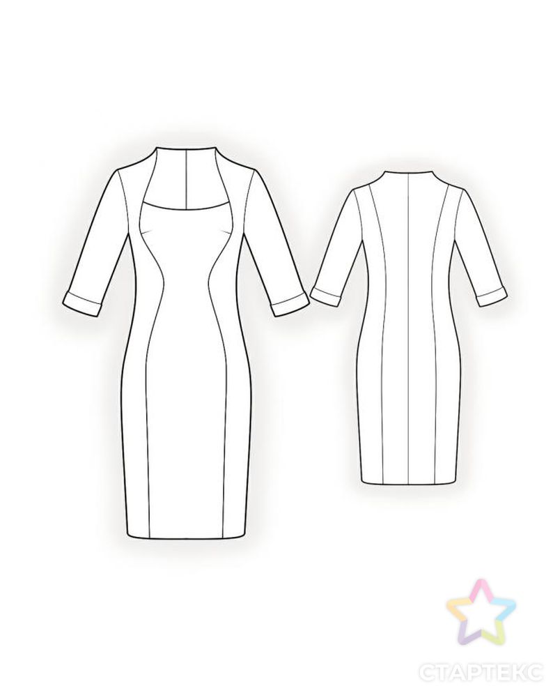 Выкройка: платье с декольте арт. ВКК-598-1-ЛК0004325