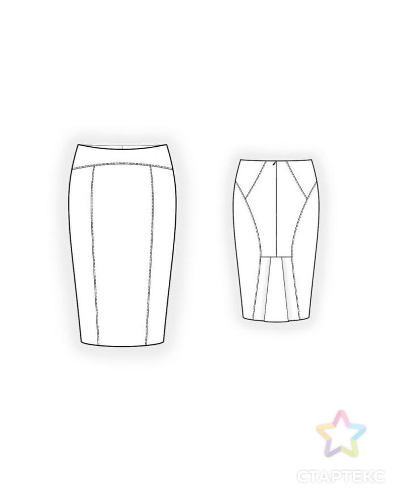 Выкройка: юбка с коническими складками арт. ВКК-2072-1-ЛК0004326 2