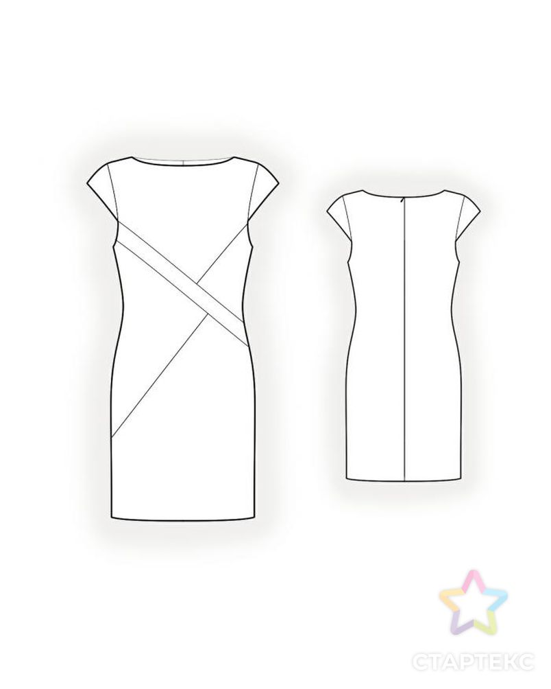 Выкройка: платье с геометрическим рисунком арт. ВКК-1215-1-ЛК0004340 2