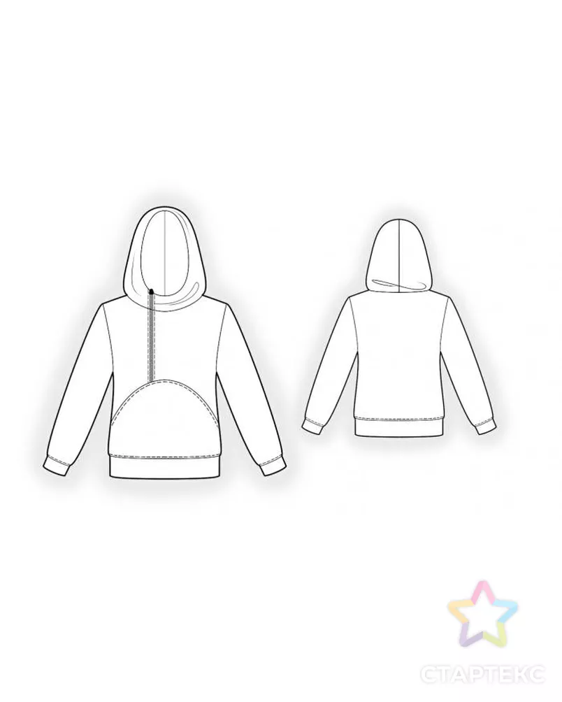 Выкройка: толстовка с капюшоном арт. ВКК-817-1-ЛК0004341 - рис. 2