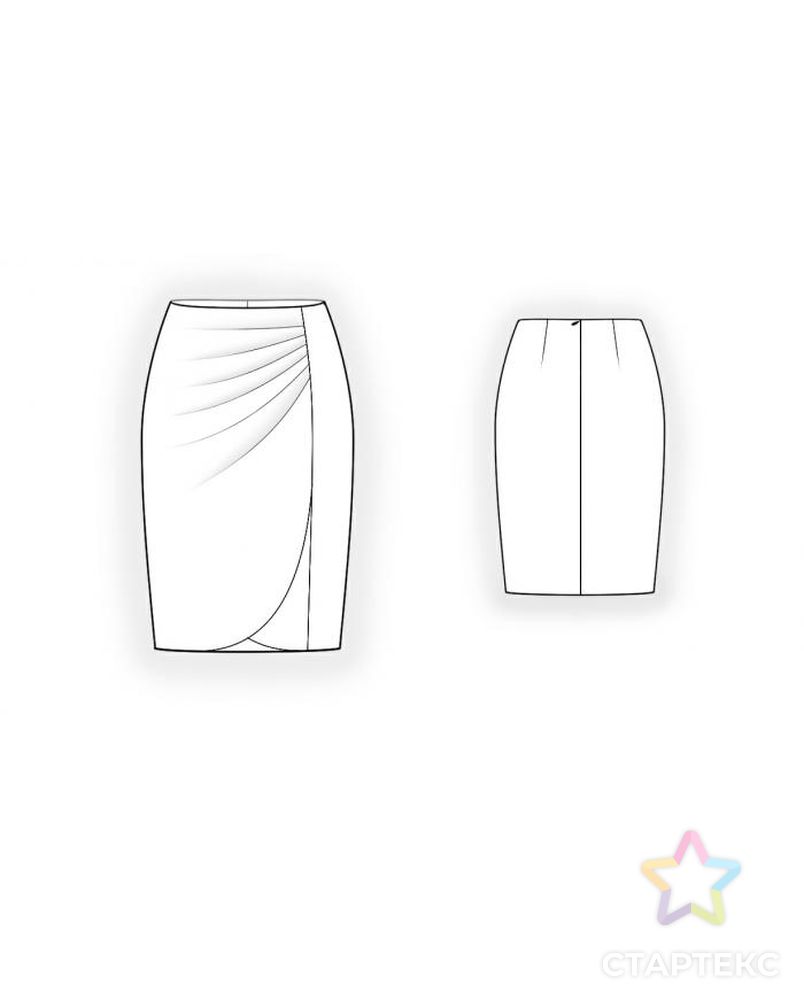 Выкройка: юбка со складками арт. ВКК-1321-1-ЛК0004355