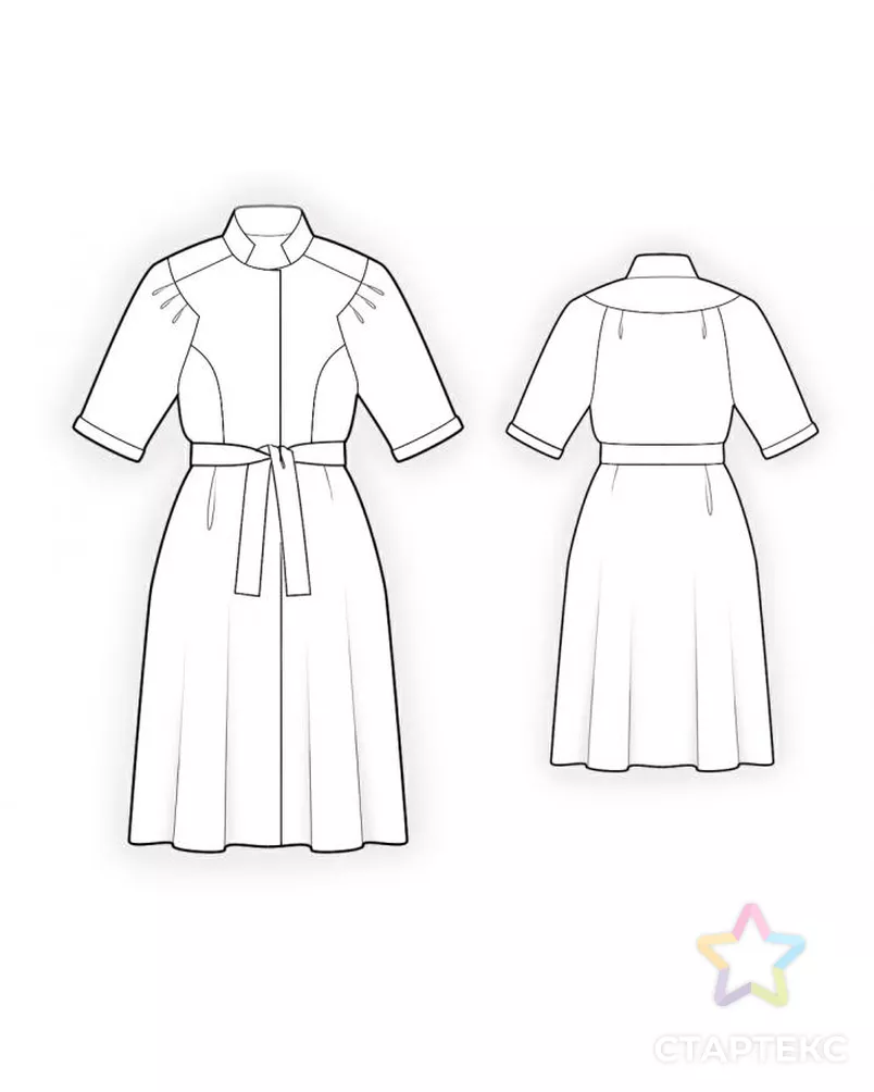 Выкройка: платье со складками на рукаве арт. ВКК-1291-3-ЛК0004382 - рис. 2