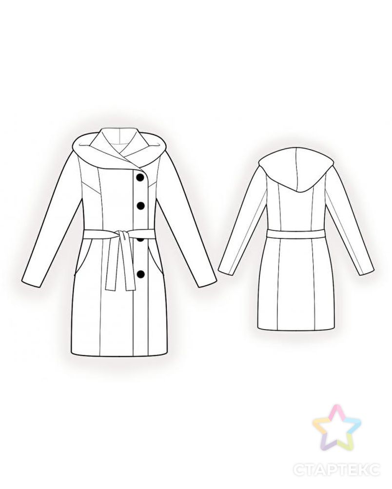 Заказать Выкройка: пальто с капюшоном арт. ВКК-175-1-ЛК0004383 в Новосибирске
