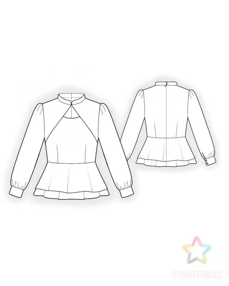 Выкройка: кружевная блузка арт. ВКК-635-6-ЛК0004388 - рис. 2