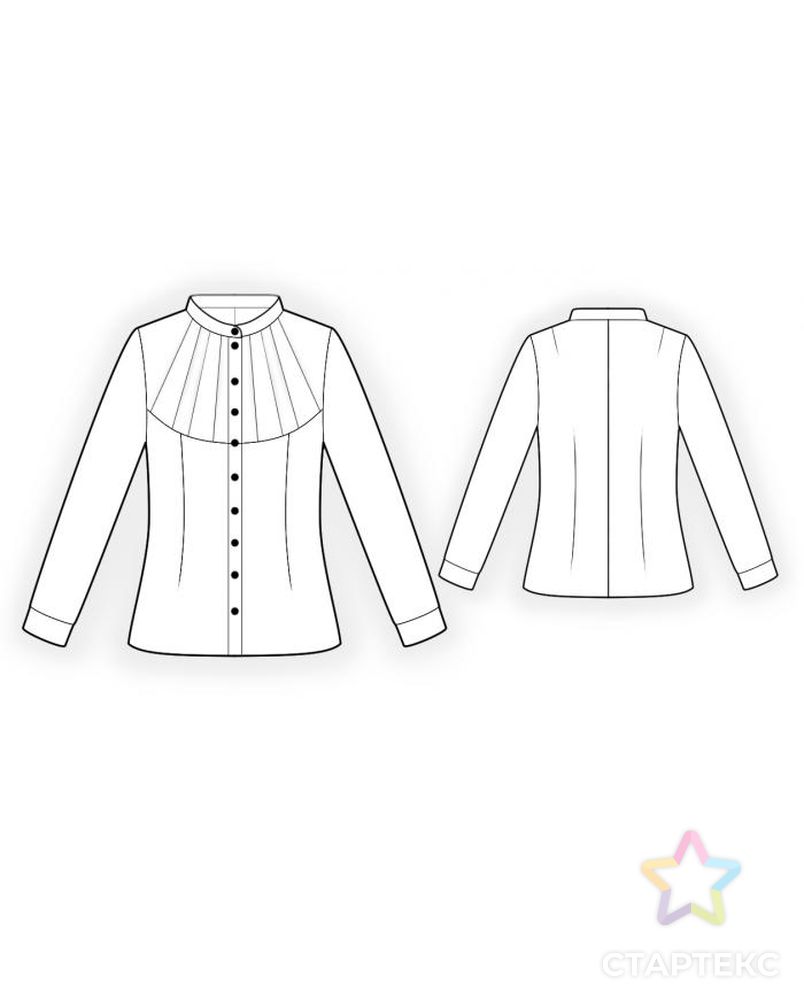 Выкройка: блуза со складками на кокетке арт. ВКК-330-1-ЛК0004389 2