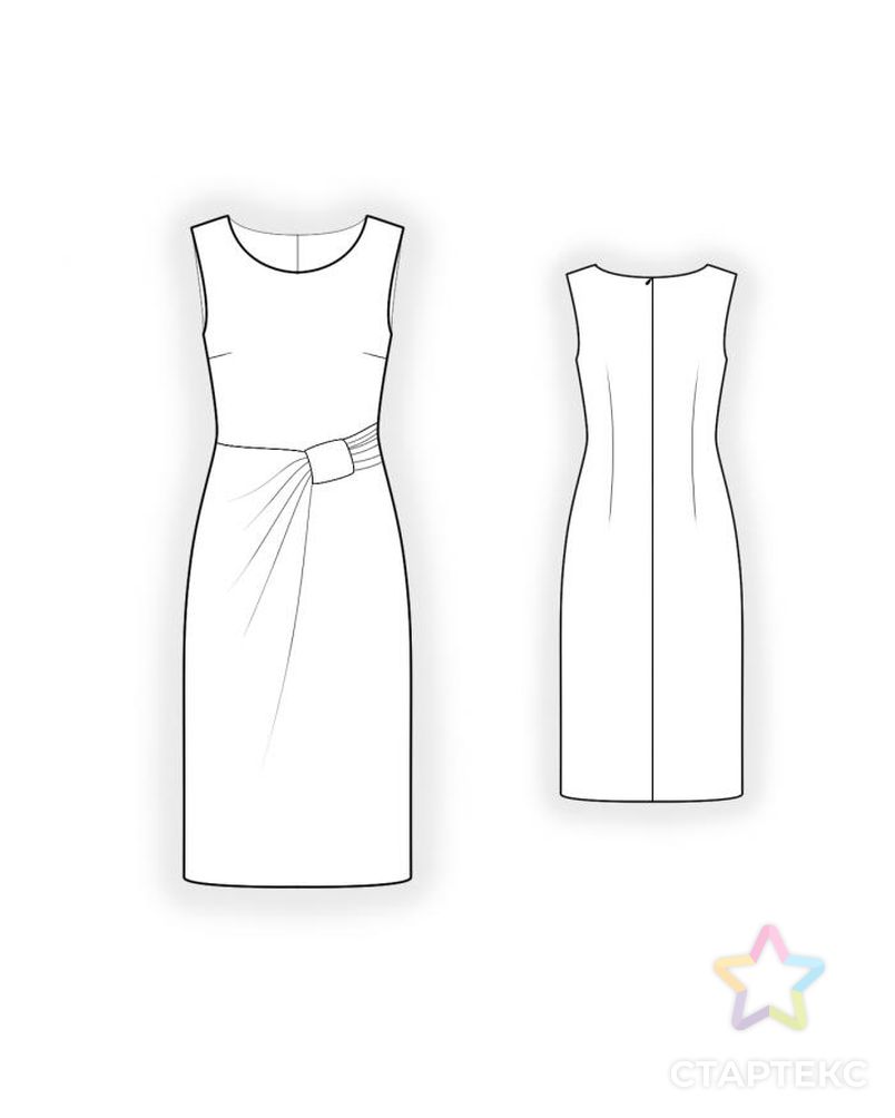 Выкройка: платье со складками арт. ВКК-2055-1-ЛК0004404 2