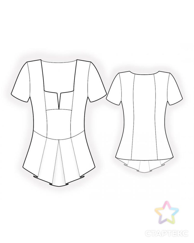Выкройка: блузка с декольте арт. ВКК-1535-1-ЛК0004421 2