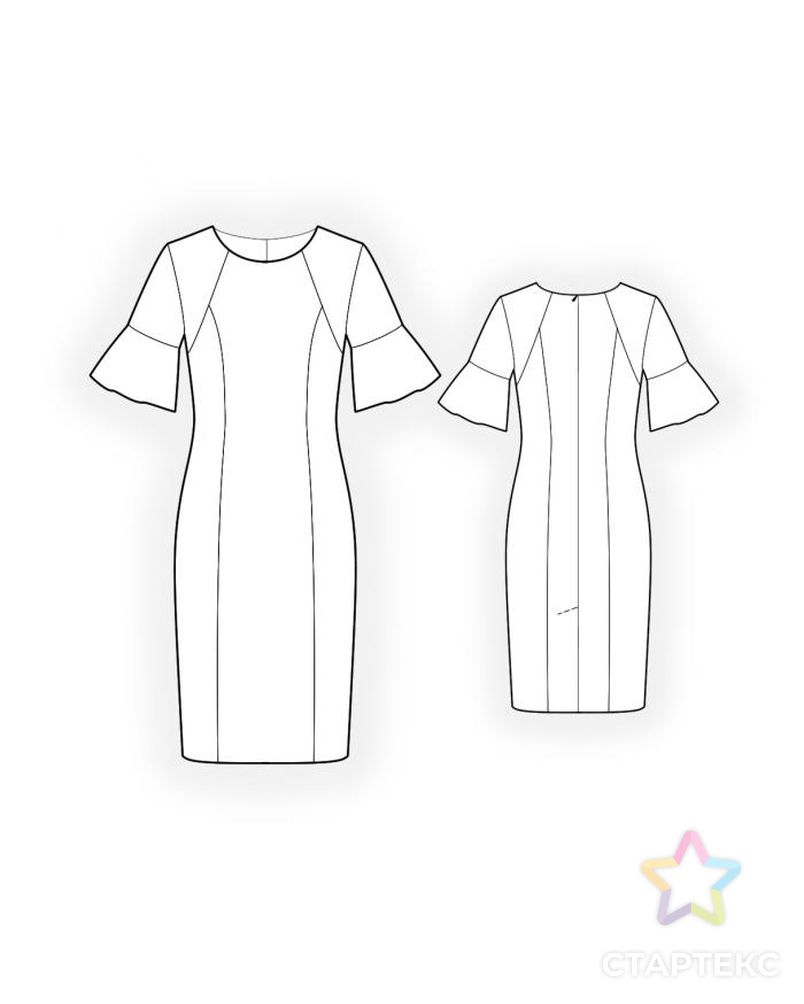 Выкройка: двухцветное платье арт. ВКК-1794-4-ЛК0004426 2