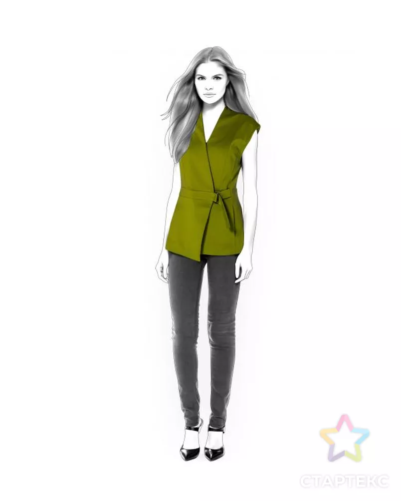 Выкройка: удлиненный жилет арт. ВКК-653-12-ЛК0004438 - рис. 1