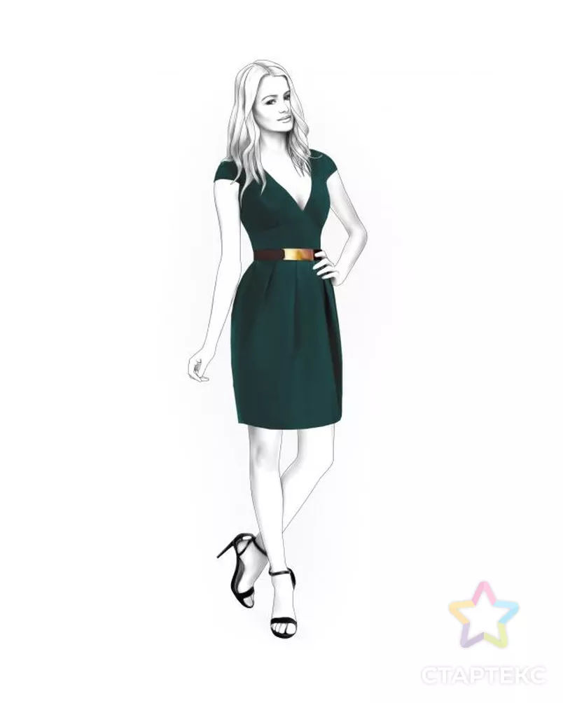 Выкройка: платье со складками арт. ВКК-1869-3-ЛК0004451 - рис. 1