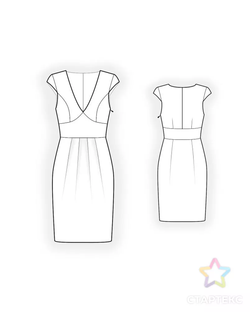 Выкройка: платье со складками арт. ВКК-1869-3-ЛК0004451 - рис. 2