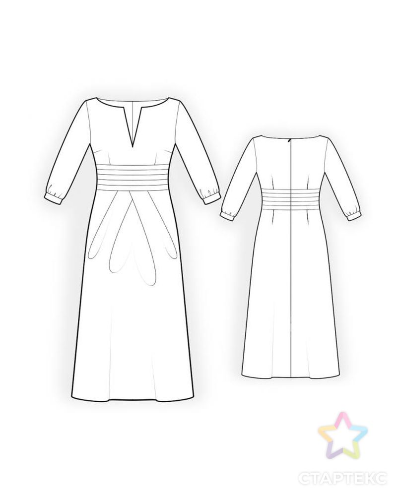 Выкройка: платье с гипюровым рукавом арт. ВКК-467-3-ЛК0004463 2