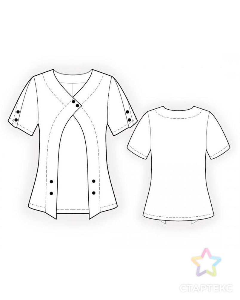 Выкройка: блузка с пуговицами арт. ВКК-998-1-ЛК0004471 2