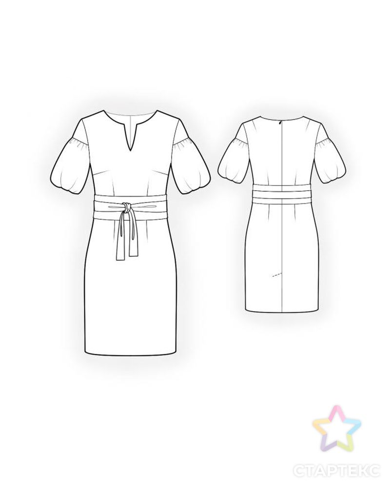 Выкройка: платье с декоративным рукавом арт. ВКК-539-1-ЛК0004494 2