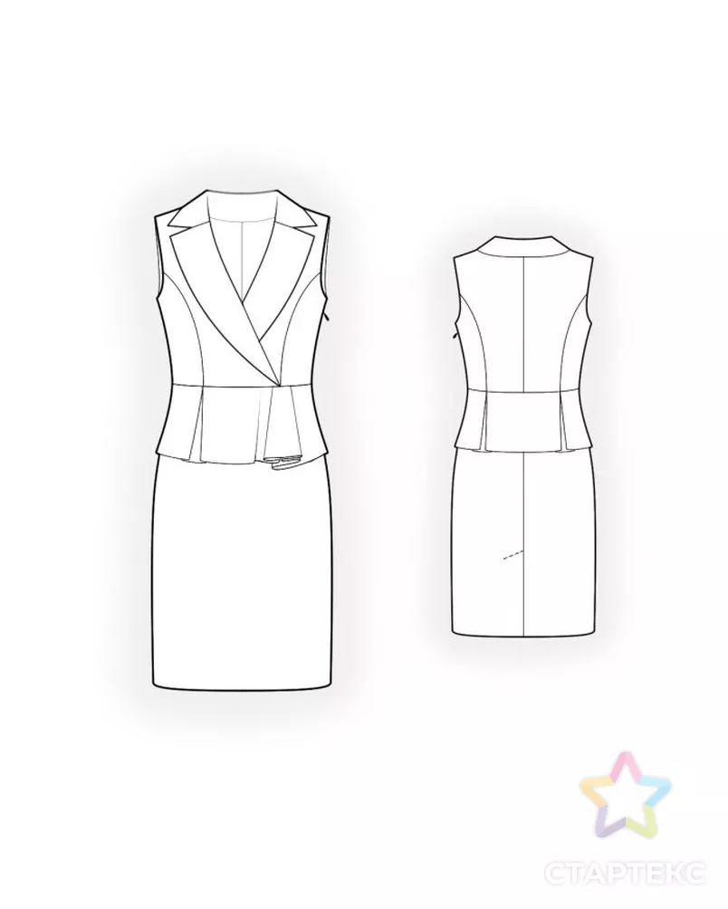 Выкройка: двухцветное платье арт. ВКК-245-4-ЛК0004500 - рис. 2