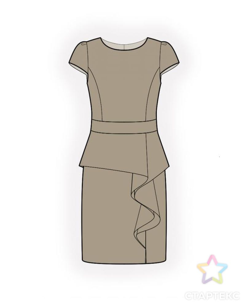 Выкройка: платье с баской арт. ВКК-1218-10-ЛК0004501 1