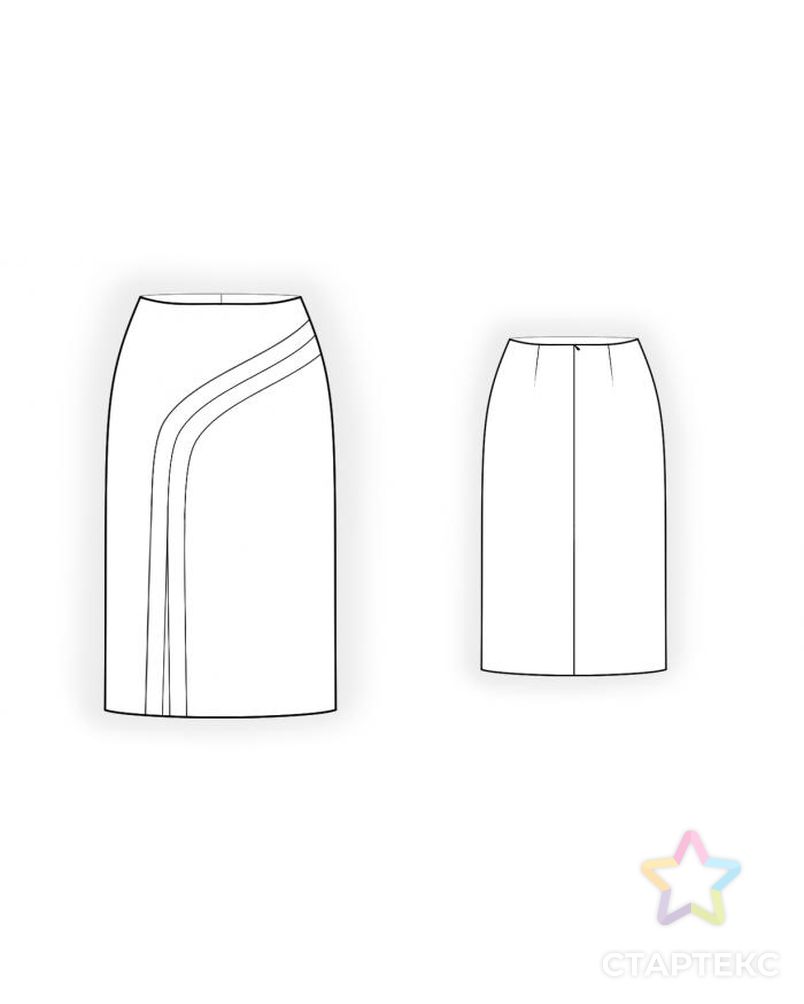 Выкройка: юбка с фигурным рельефом арт. ВКК-599-1-ЛК0004512 2