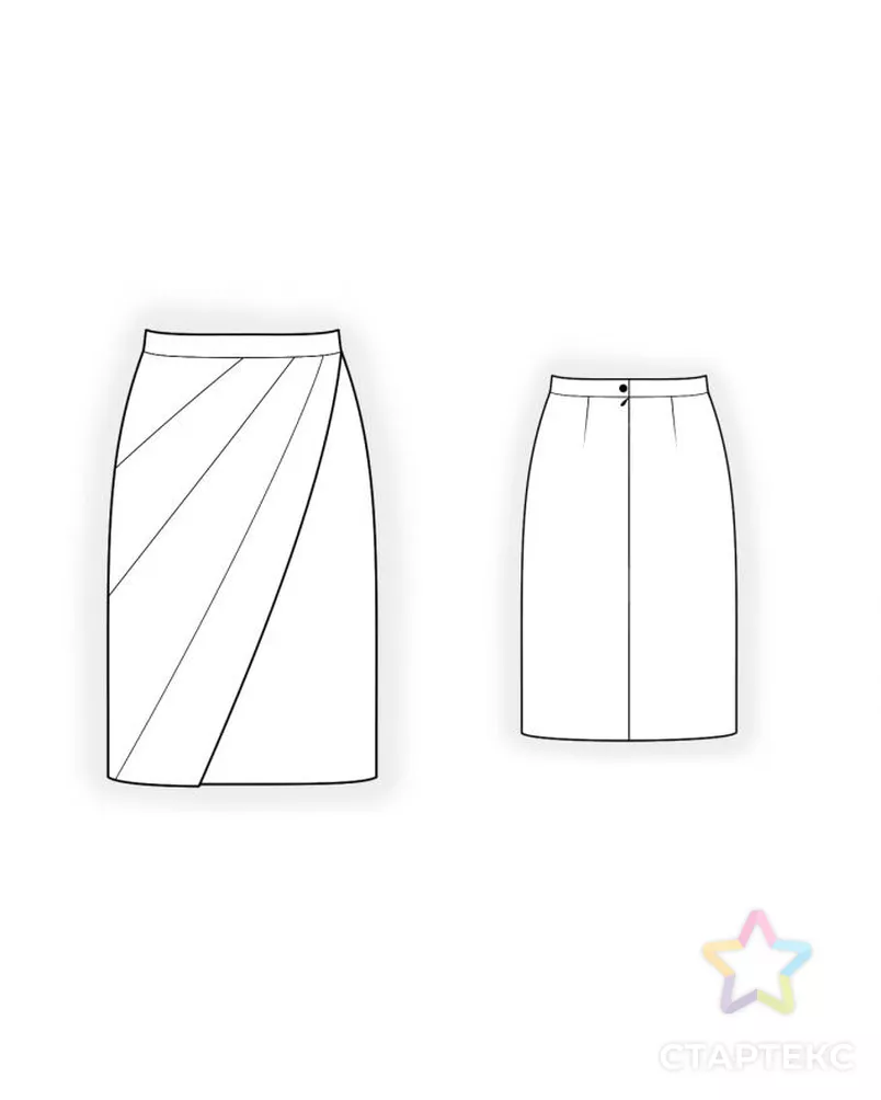 Выкройка: юбка с декоративными рельефами арт. ВКК-742-7-ЛК0004514 - рис. 2