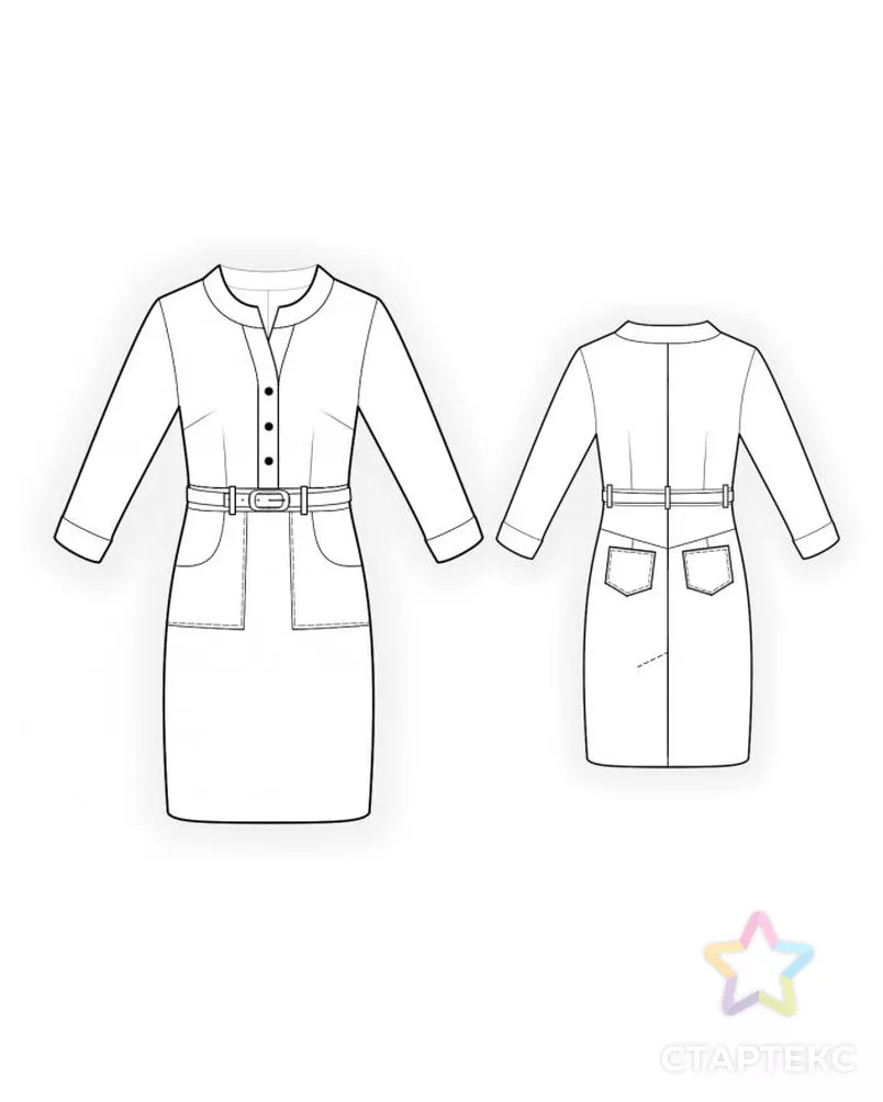 Выкройка: платье в спортивном стиле арт. ВКК-482-12-ЛК0004528 - рис. 2