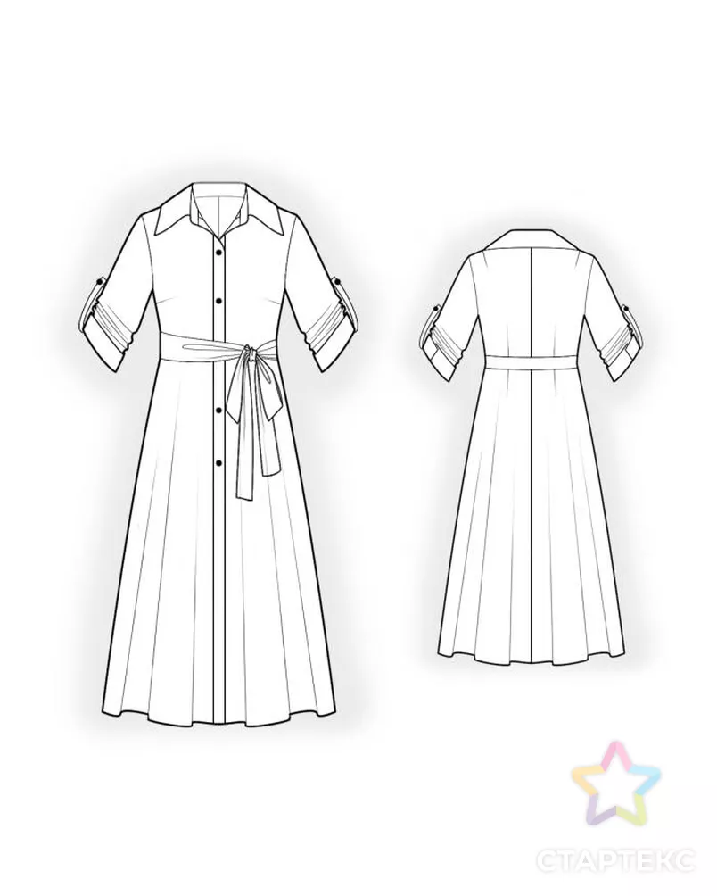 Выкройка: платье-рубашка арт. ВКК-734-12-ЛК0004532 - рис. 2