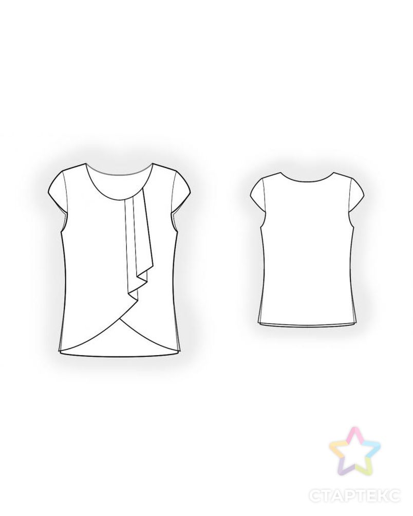 Выкройка: блузка с двойной полочкой арт. ВКК-687-1-ЛК0004551