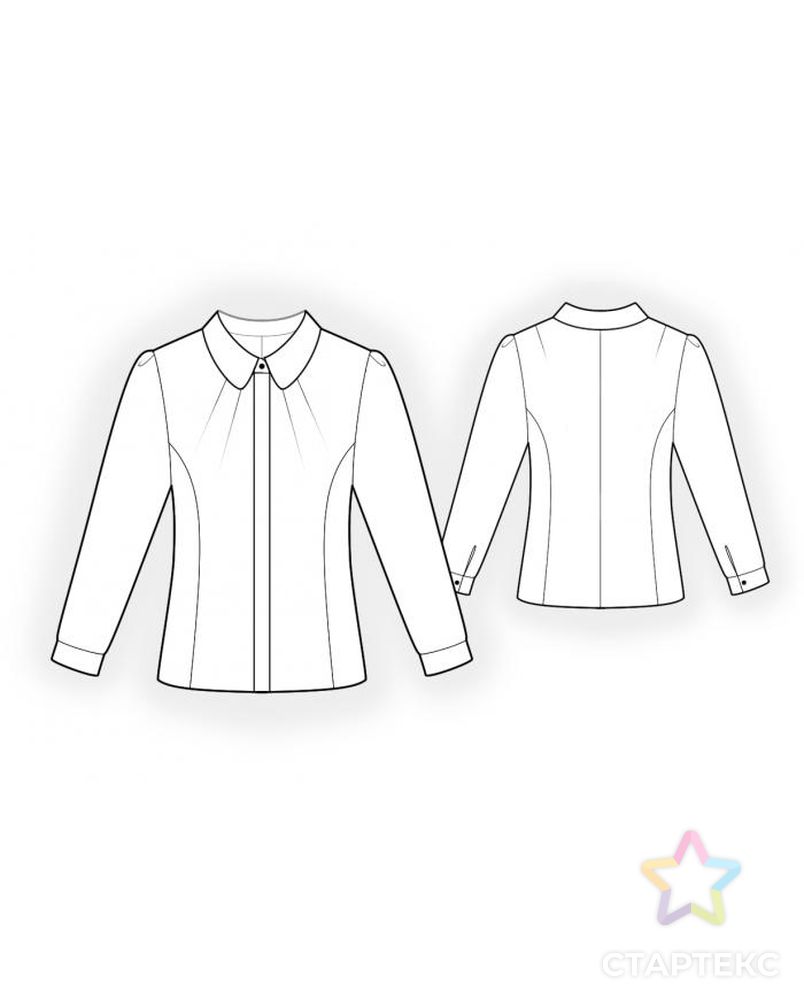 Выкройка: блузка с супатной застежкой арт. ВКК-1452-1-ЛК0004566