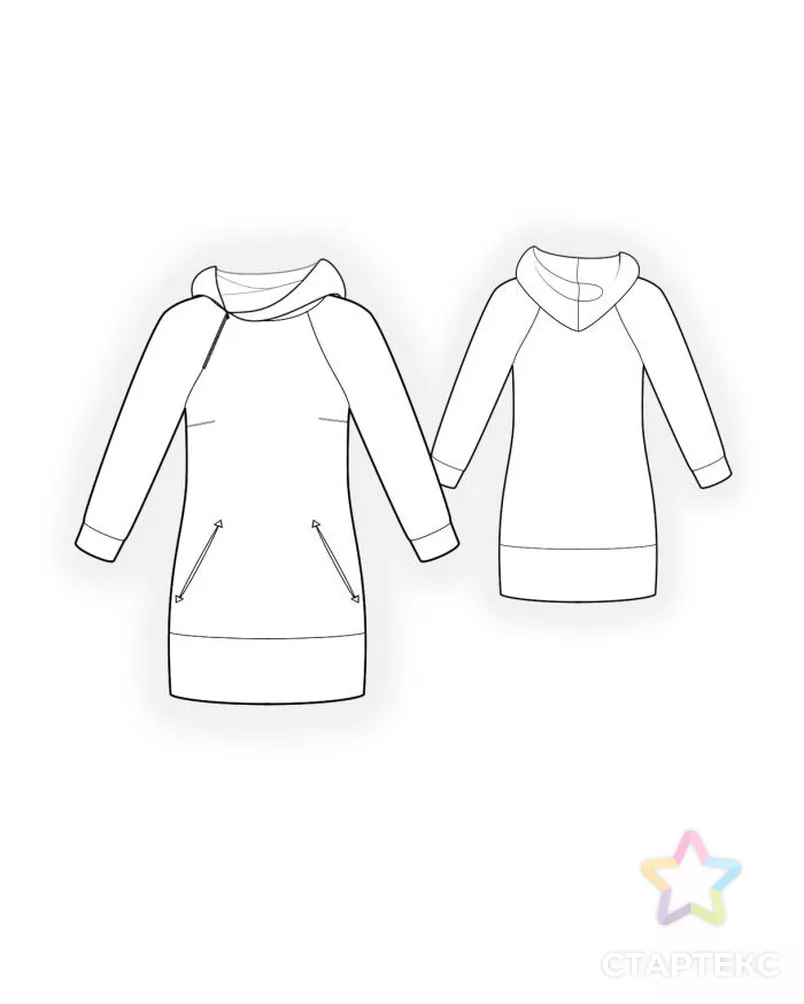 Выкройка: туника с капюшоном арт. ВКК-667-1-ЛК0004587 - рис. 2
